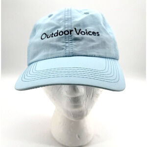 Outdoor Voices Hat Cap Unisex Blue Strap Back Lightweight Casual Logo Baseball